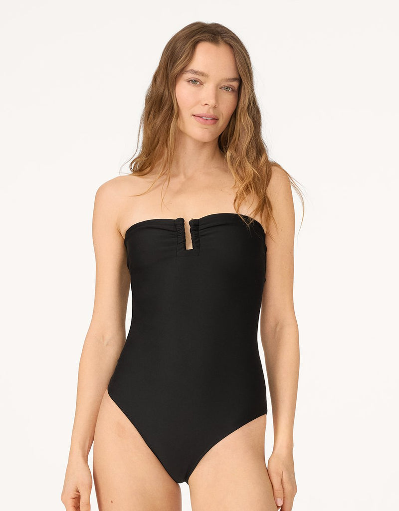 unsubscribed double knit wire bandeau one piece