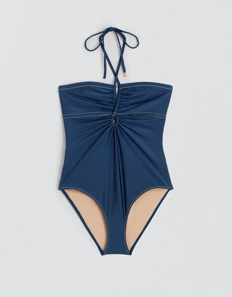 Unsubscribed Halter Lace-up One Piece