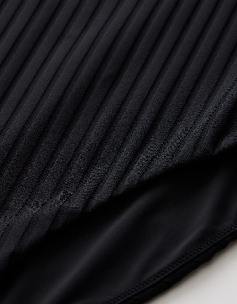 Close-up of black ribbed fabric