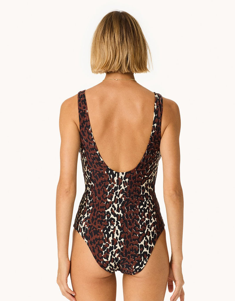 Unsubscribed Leopard Lace Up One Piece