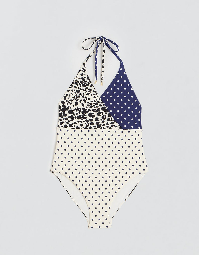 Unsubscribed Mixed-print One Piece in Recycled Nylon
