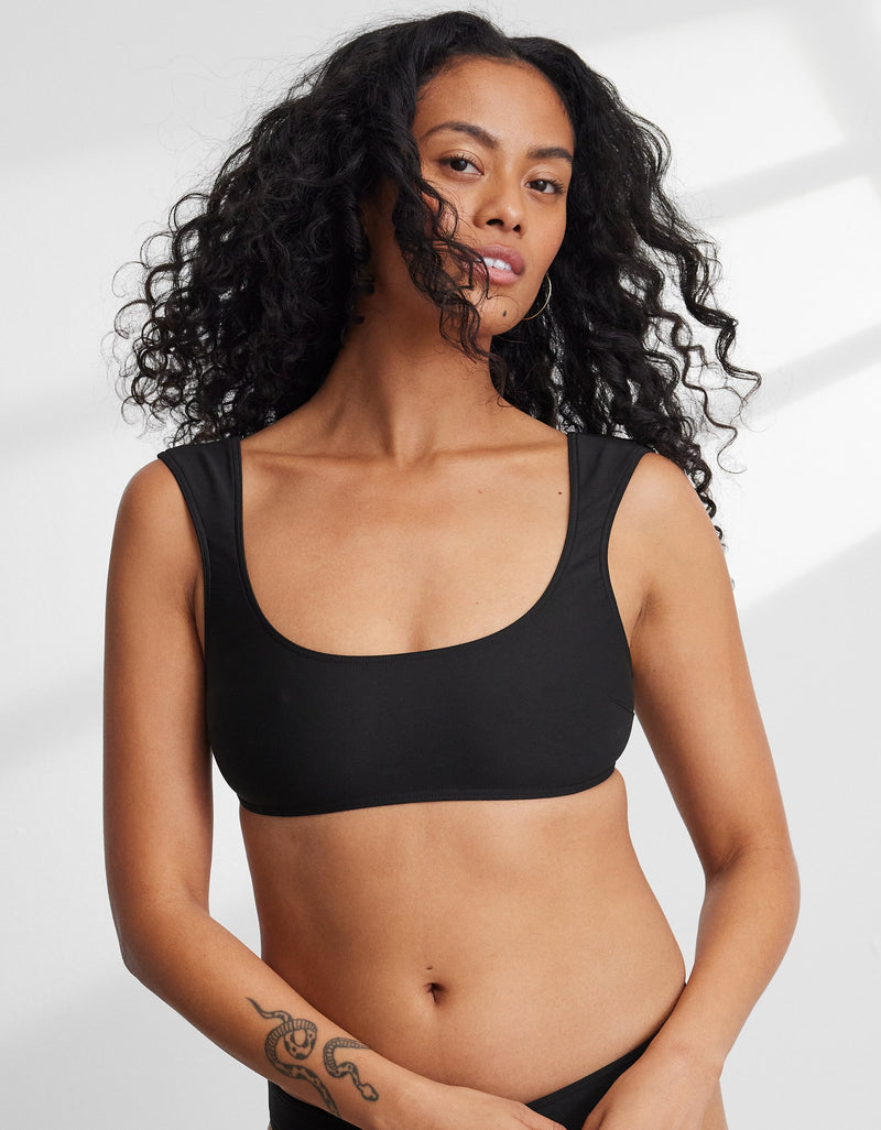 unsubscribed double knit cap sleeve bikini top