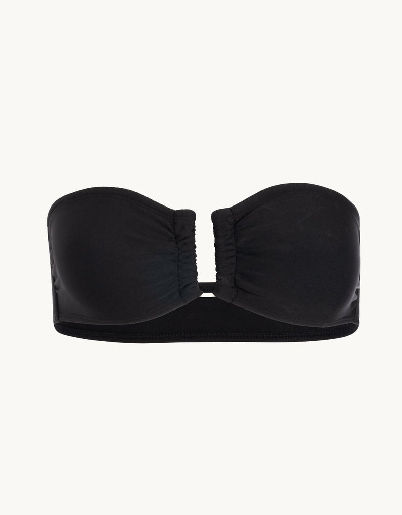 unsubscribed double knit wire bandeau bikini top