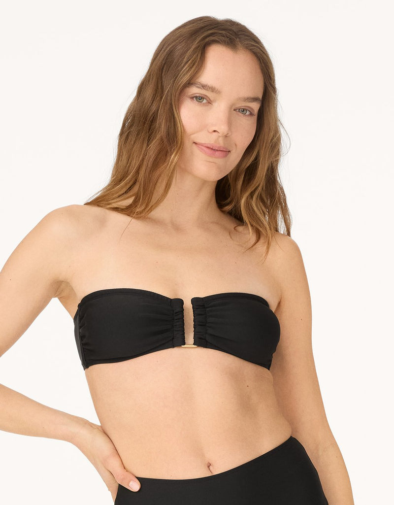 unsubscribed double knit wire bandeau bikini top