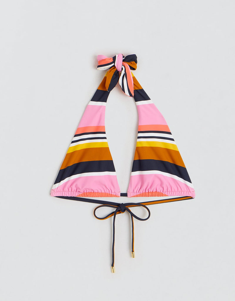 Unsubscribed Bikini Top in Striped Recycled Nylon