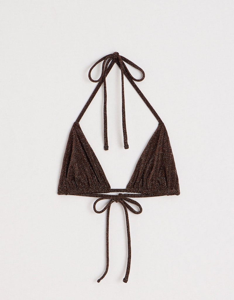Unsubscribed Textured Metallic Bikini Top