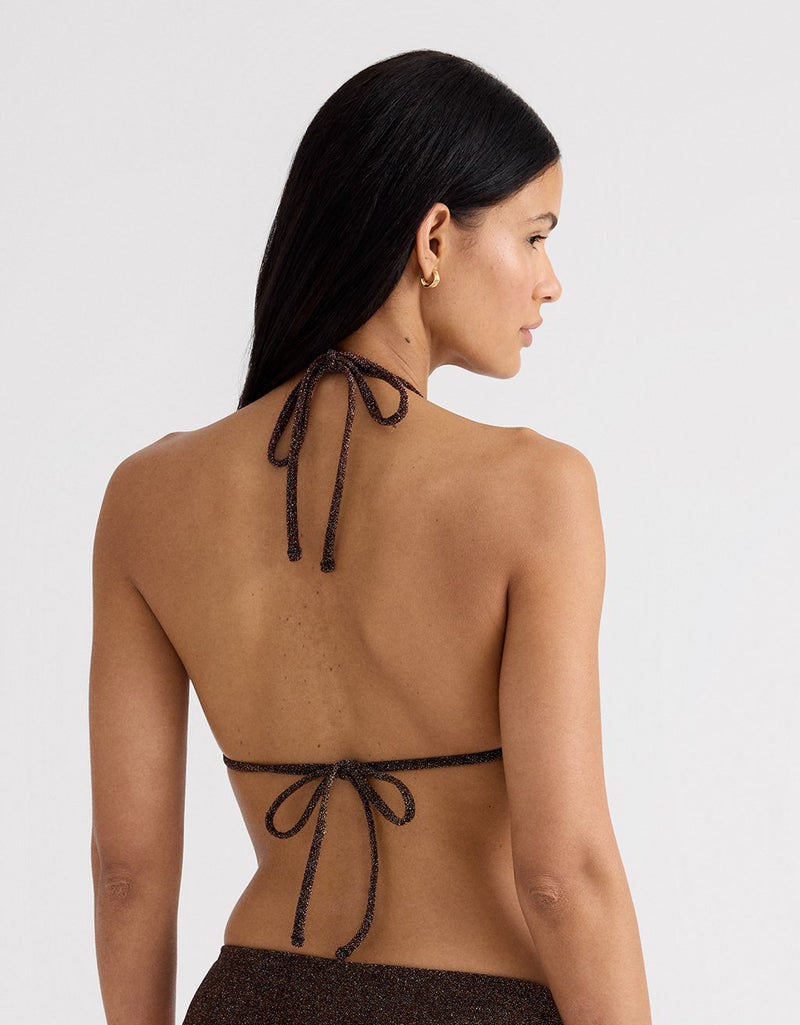 Unsubscribed Textured Metallic Bikini Top