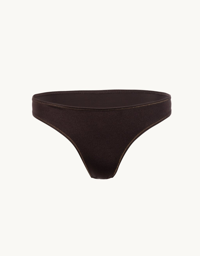 unsubscribed recycled nylon shimmer bikini bottom