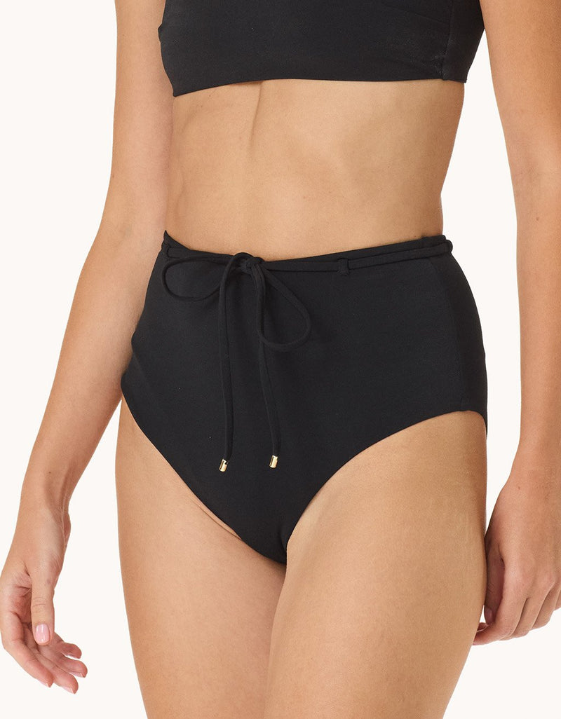 Unsubscribed Belted Crepe Bikini Bottom