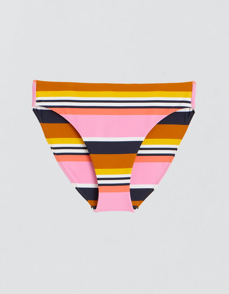 Unsubscribed Recycled Nylon Striped Bikini Bottom