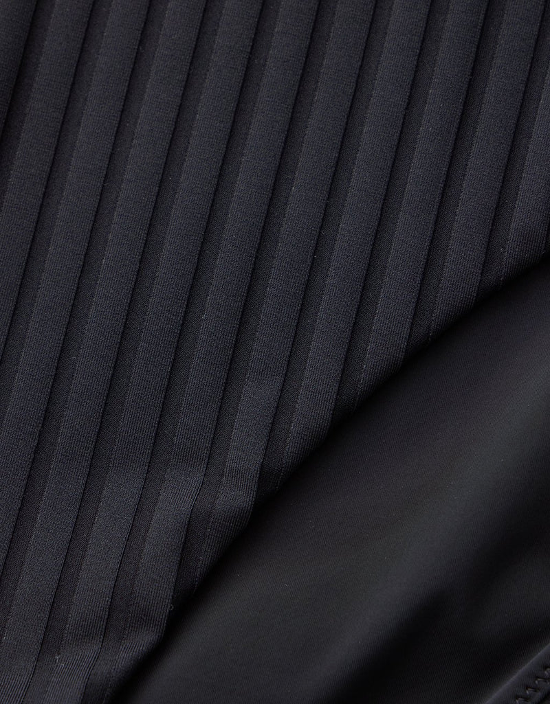 Close-up of black ribbed fabric