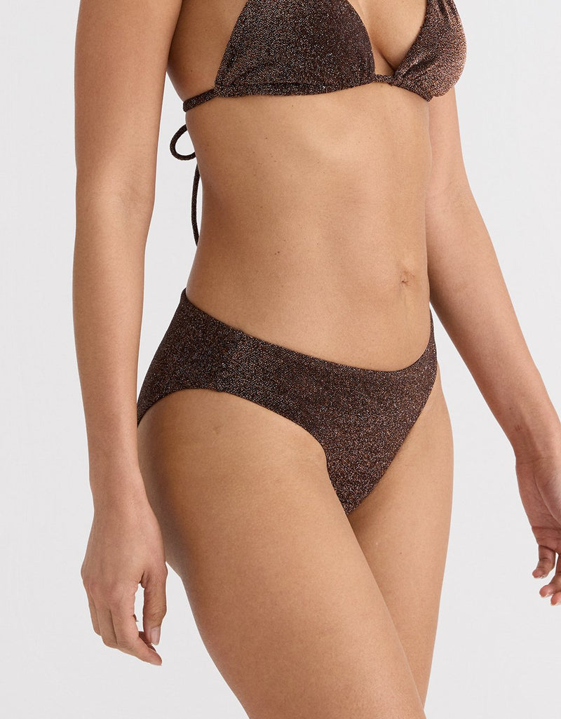 Unsubscribed Textured Metallic Bikini Bottom