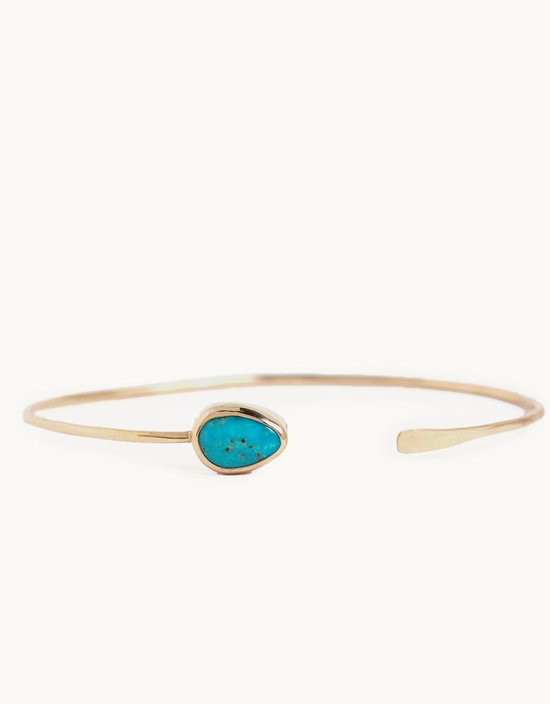 melissa joy manning gold oval turquoise cuff bracelet