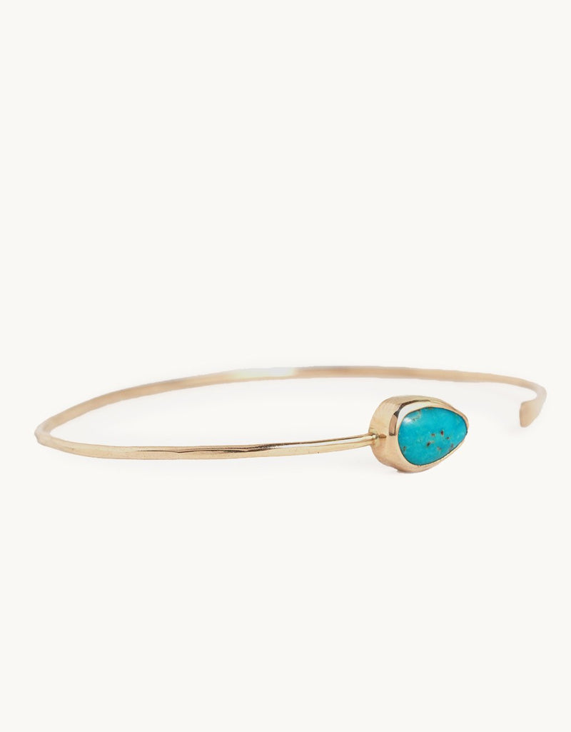 melissa joy manning gold oval turquoise cuff bracelet