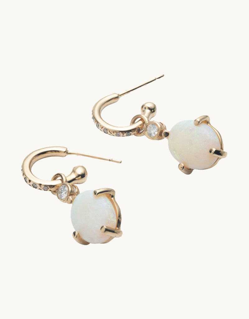 scosha diamond hoop with opal alice charm