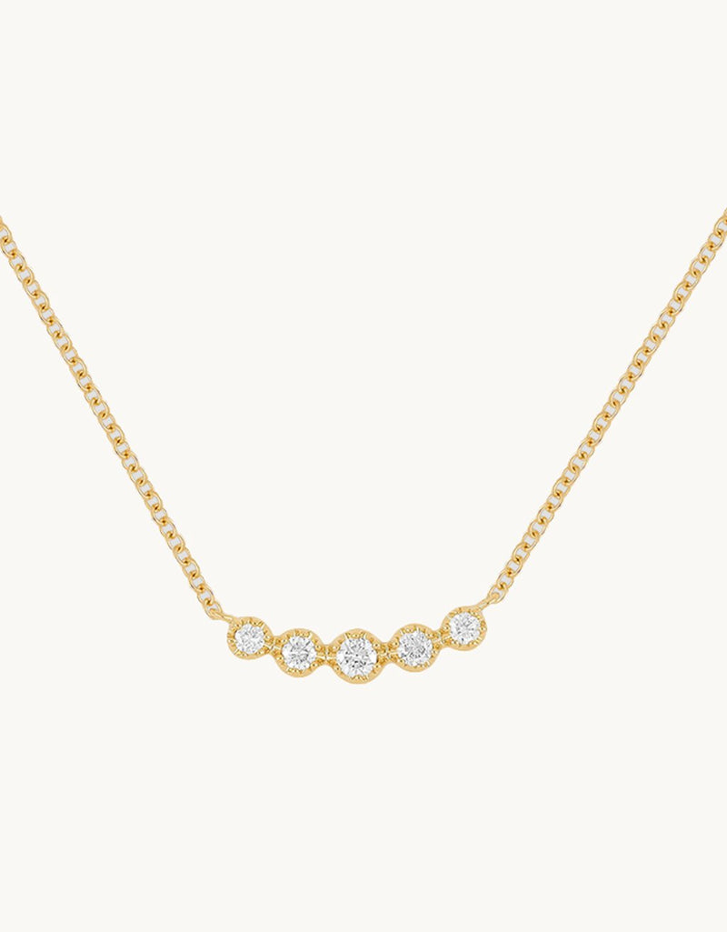 EF Collection Diamond Crown Cresent Necklace