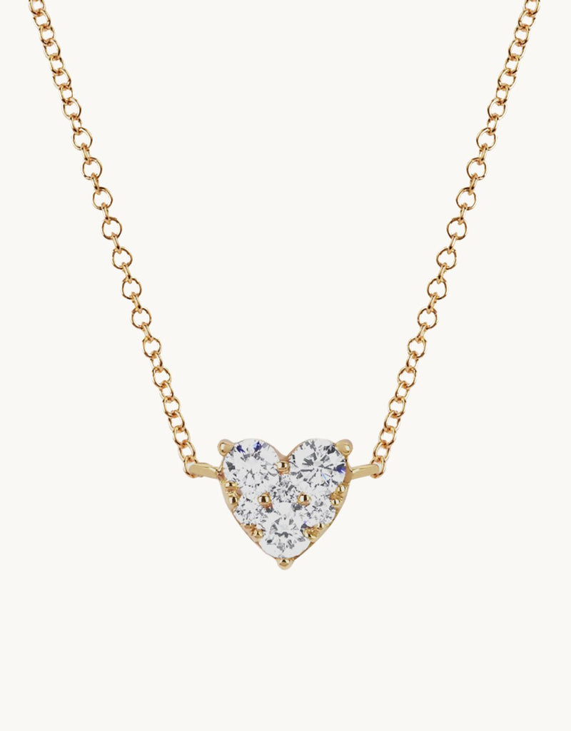 ef collection full cut diamond heart choker necklace