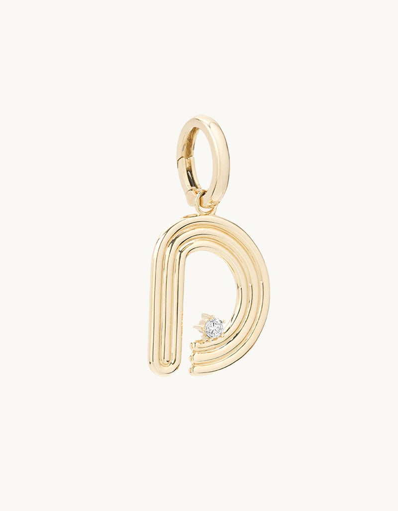 adina reyter groovy diamond initial charm (d)