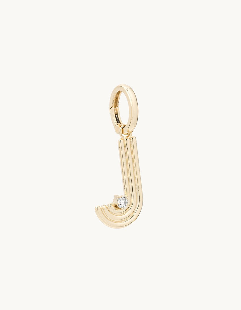 adina reyter groovy diamond initial charm (j)