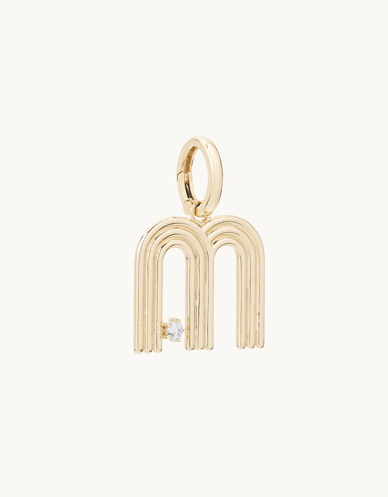 adina reyter groovy diamond initial charm (m)