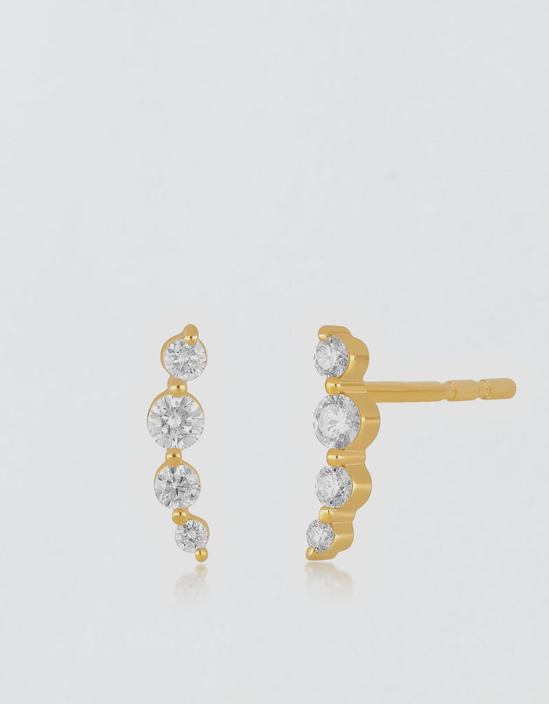 ef collection prong set diamond arc stud earring