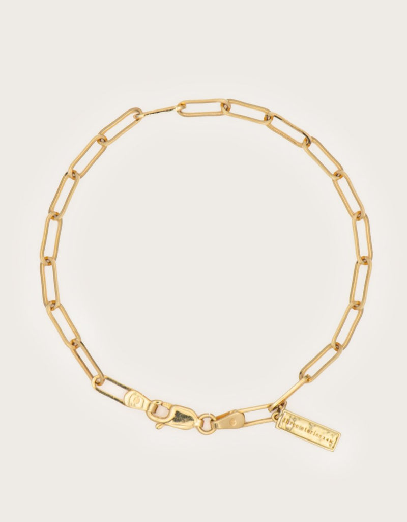 three stories narrow paperclip chain bracelet