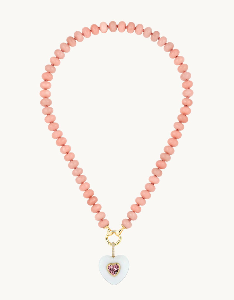 kate collins white onyx stone heart pendant
