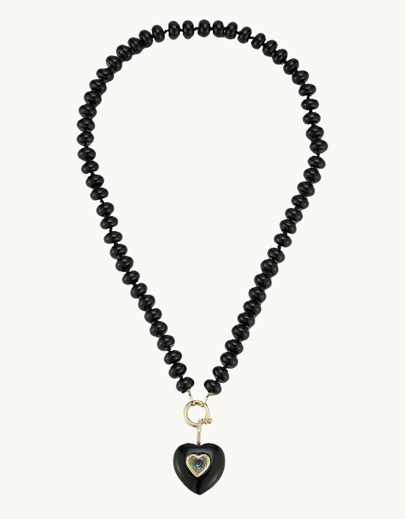 Kate Collins Black Onyx Rondelle Bead Necklace