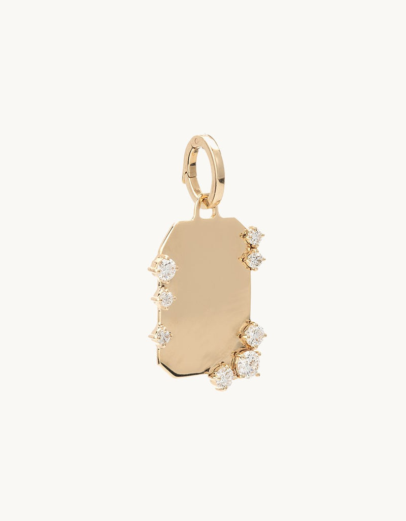 adina reyter Diamond Dog Tag Hinged Charm