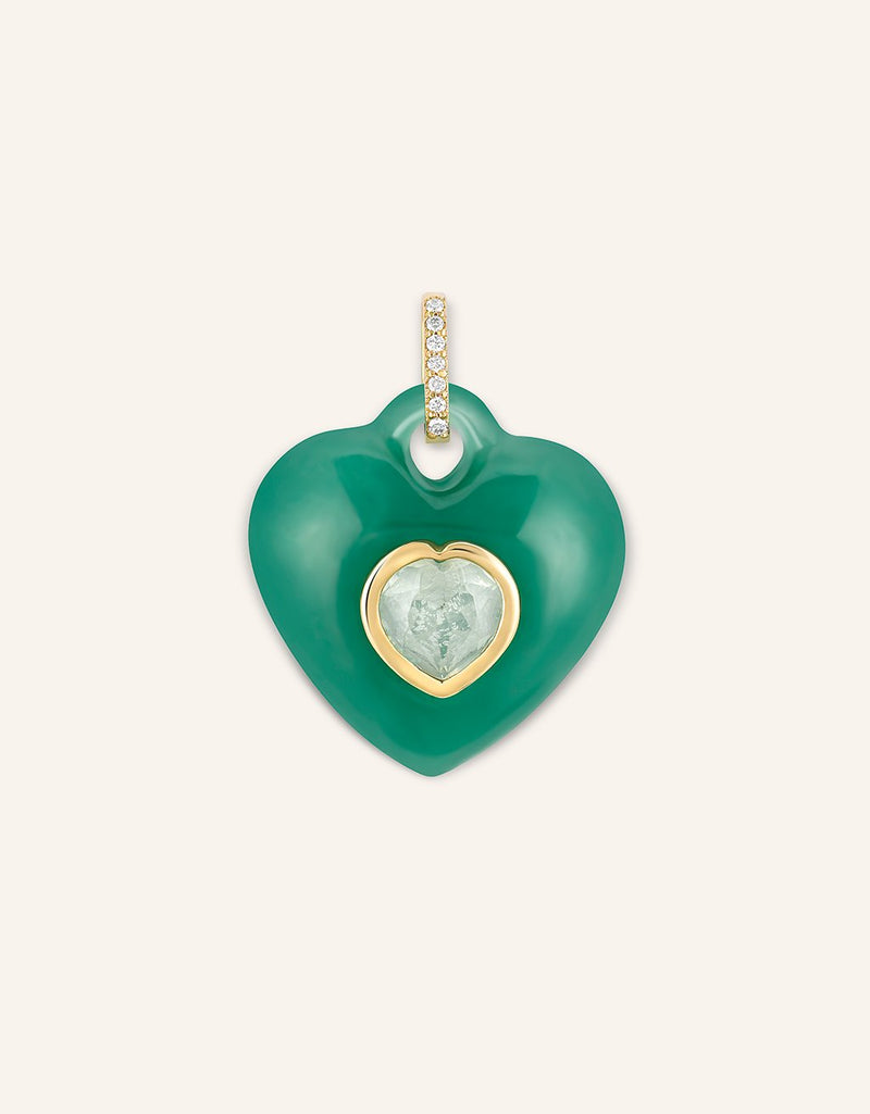 kate collins green aventurine stone heart