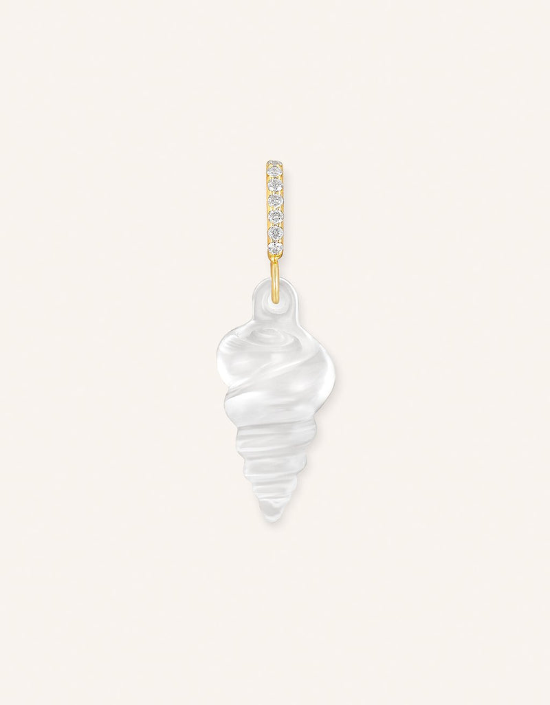 kate collins small crystal swirl shell charm