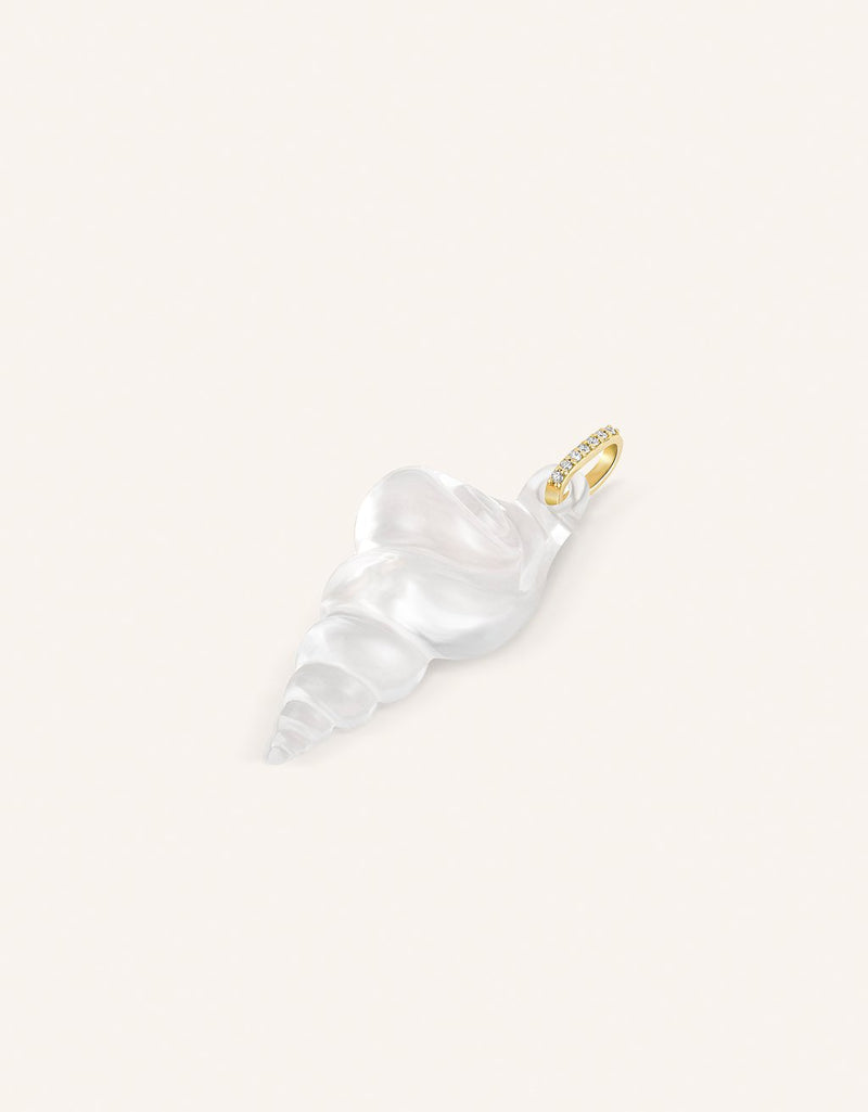 kate collins large crystal swirl shell charm