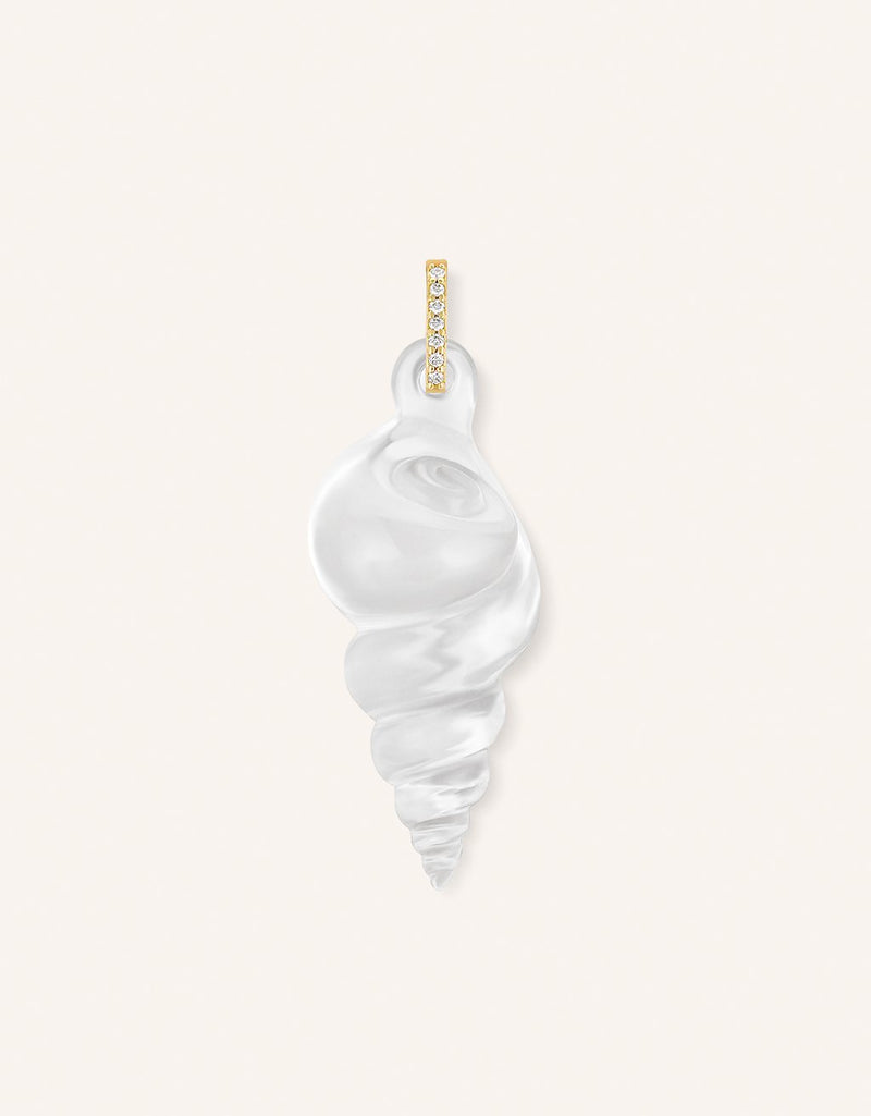 kate collins large crystal swirl shell charm