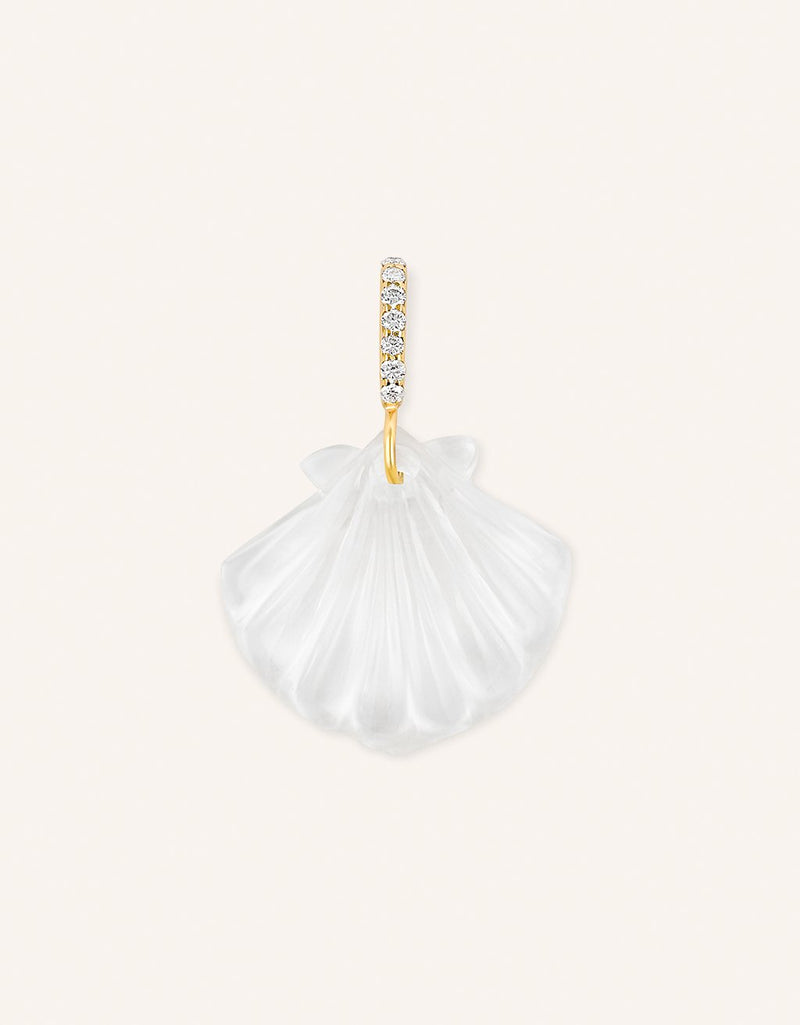 kate collins green amethyst scallop charm