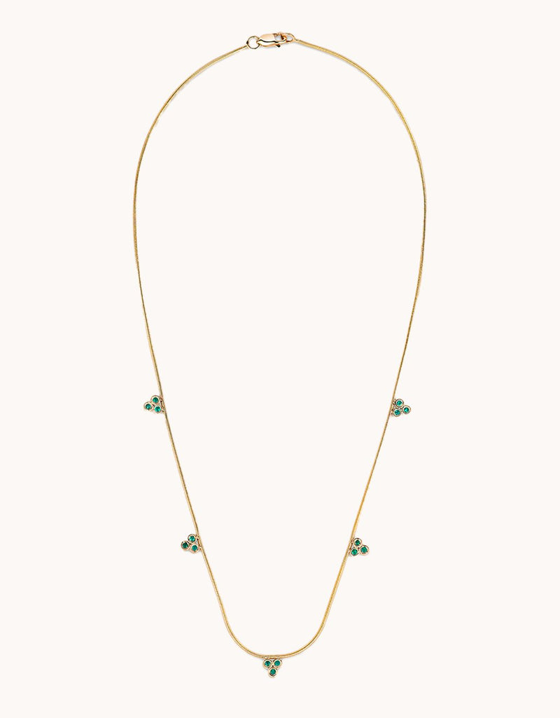 Kate Collins Triple Stone Station Emerald Necklace