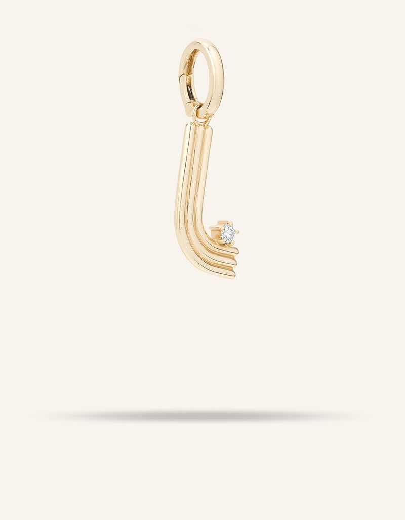 adina reyter Groovy Diamond Initial Hinged Charm (L)