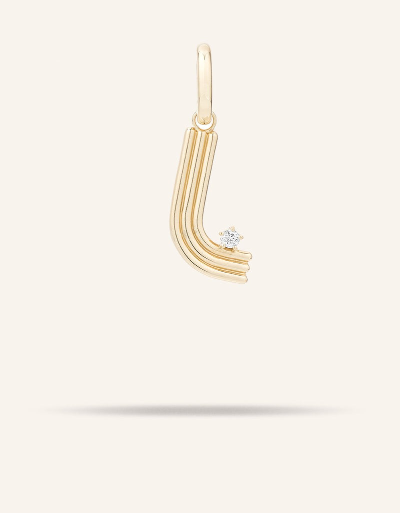adina reyter Groovy Diamond Initial Hinged Charm (L)