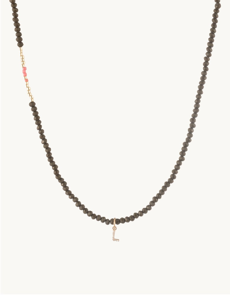 bbuble celeste letter necklace