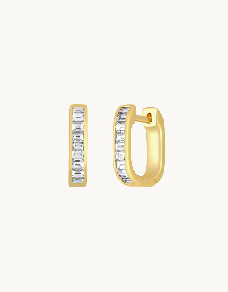 ef collection diamond baguette jumbo lola huggie earring
