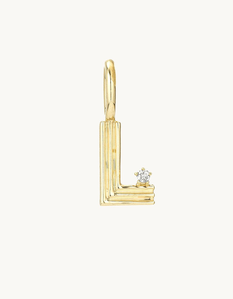 adina reyter groovy diamond mini initial charm (l)