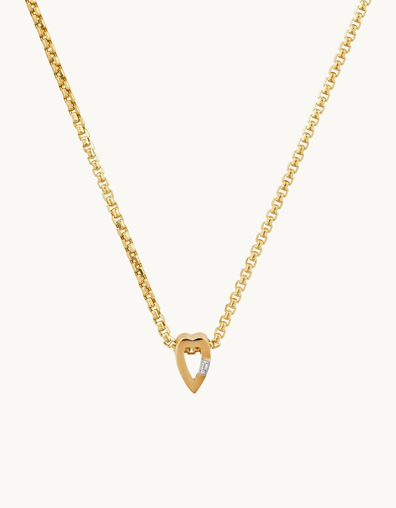helena rose slide on ribbed mini heart charm