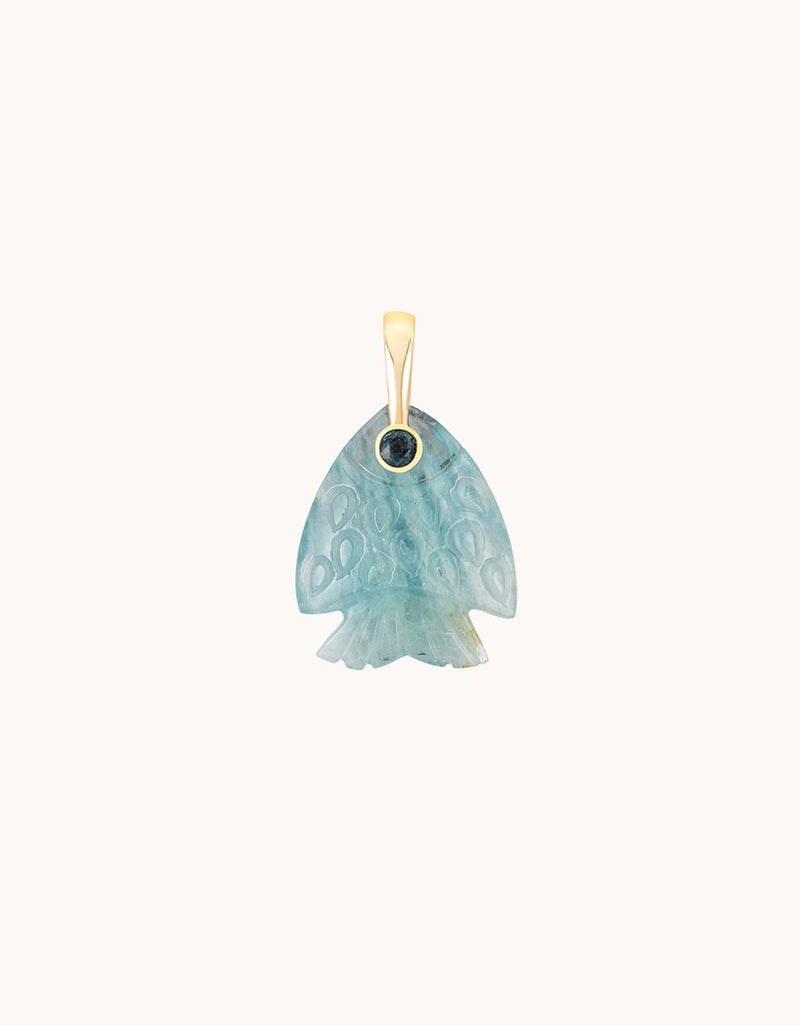 Kate Collins Aquamarine Fish Pendant