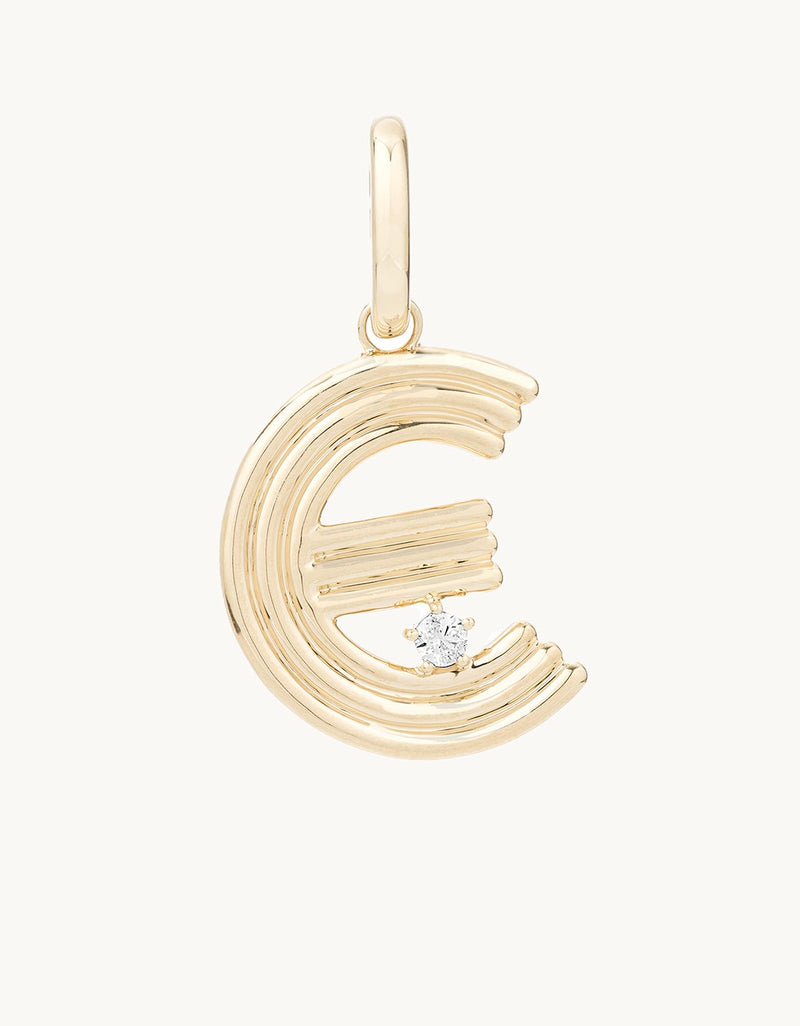 Adina Reyter Groovy Diamond Initial Charm (E)