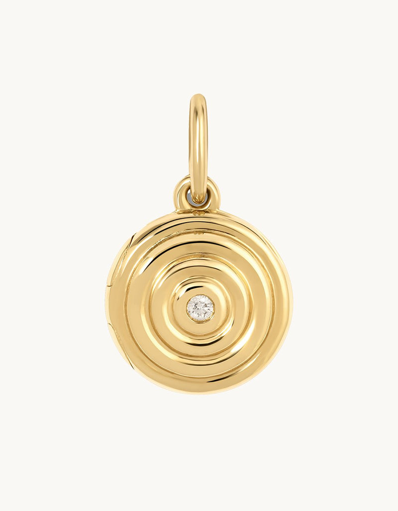 Adina Reyter Groovy Diamond Disc Locket Mini Charm