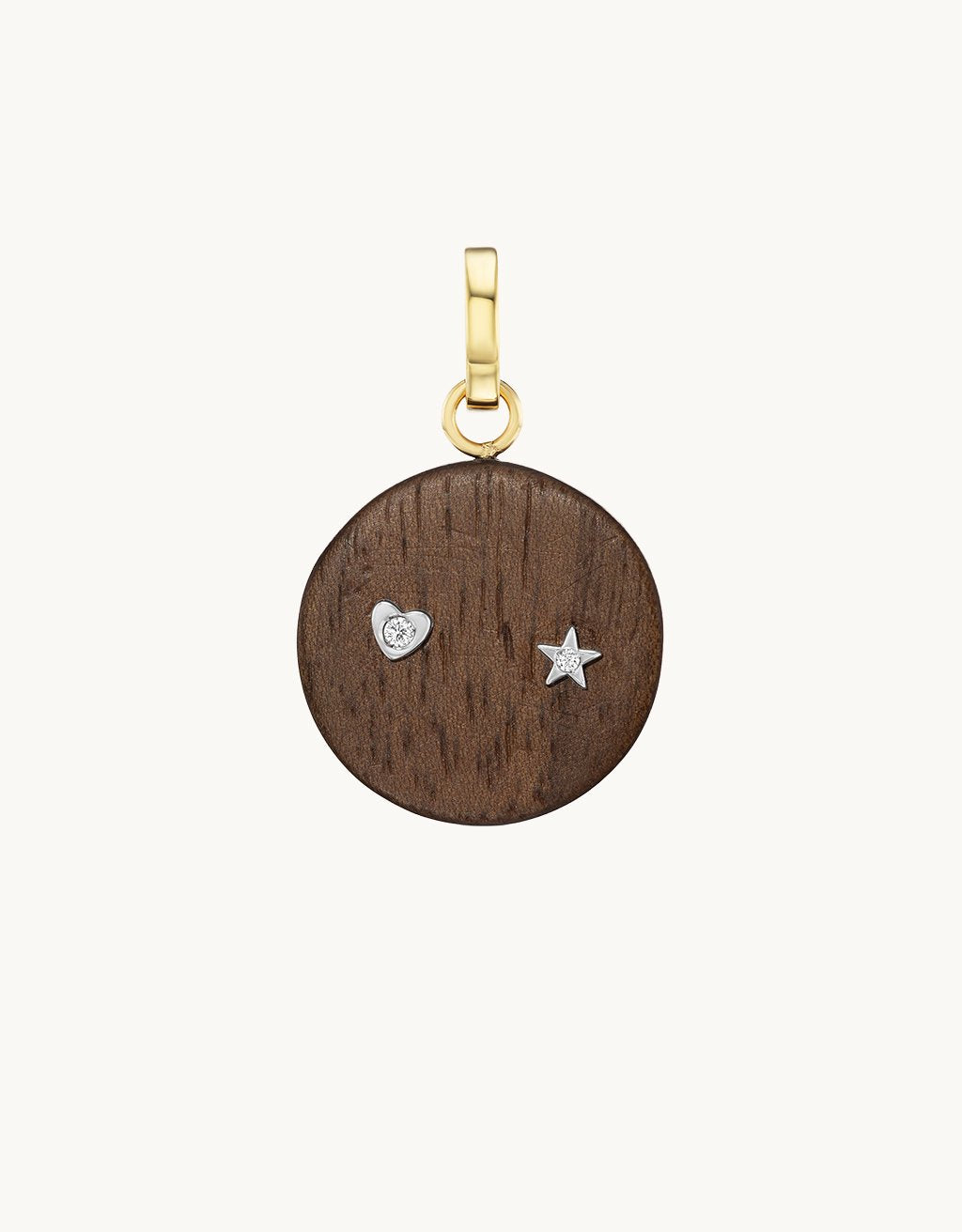 Wooden pendant on a light gray background