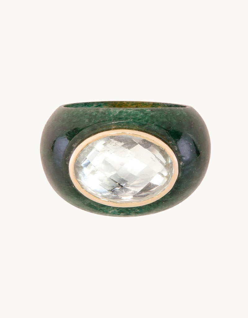 Kate Collins Green Aventurine Stone Ring