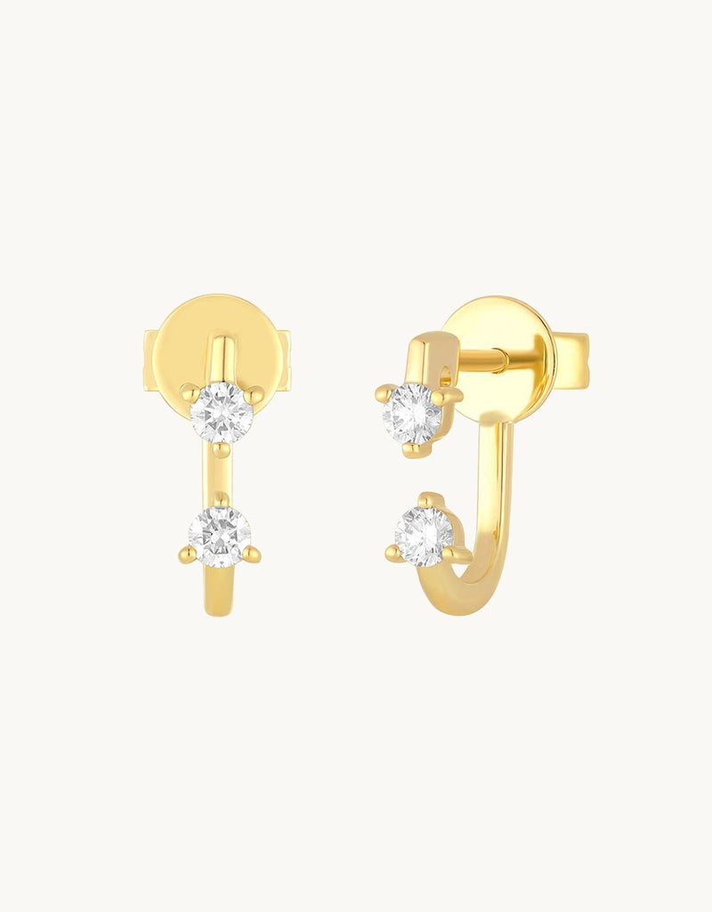 EF Collection 14k Double Prong Set Diamond Earrings