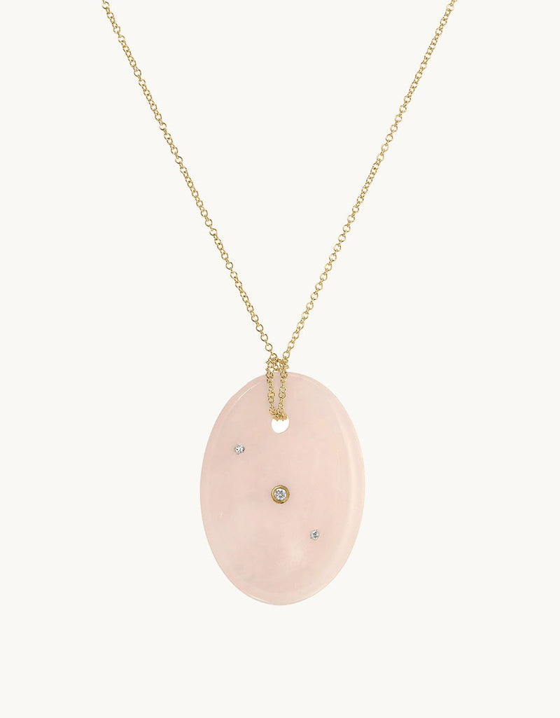 EF Collection Rose Quartz Aura Necklace