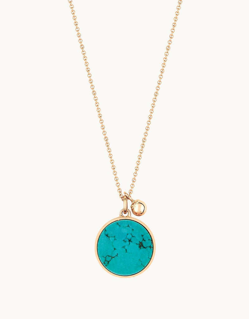 Ginette NY Ever Turquoise Disc on Chain Necklace