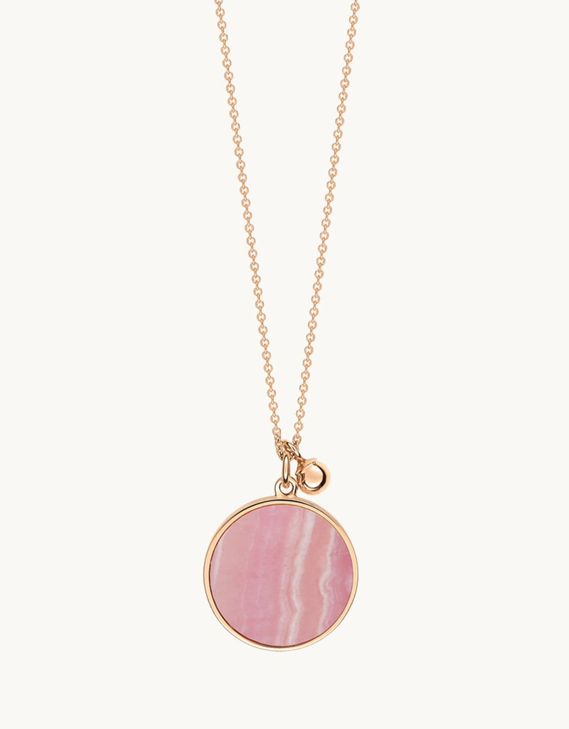 Ginette NY Ever Rhodochrosite Disc on Chain Necklace